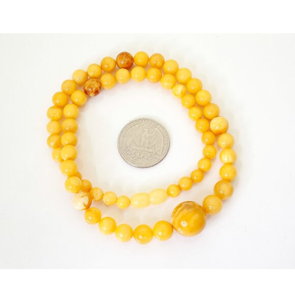 100% NATURAL Handmade Butterscotch Amber Necklace, Real Amber Bead Jewelry - Picture 3 of 6